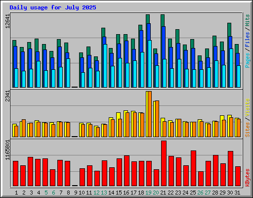 Daily usage for July 2025